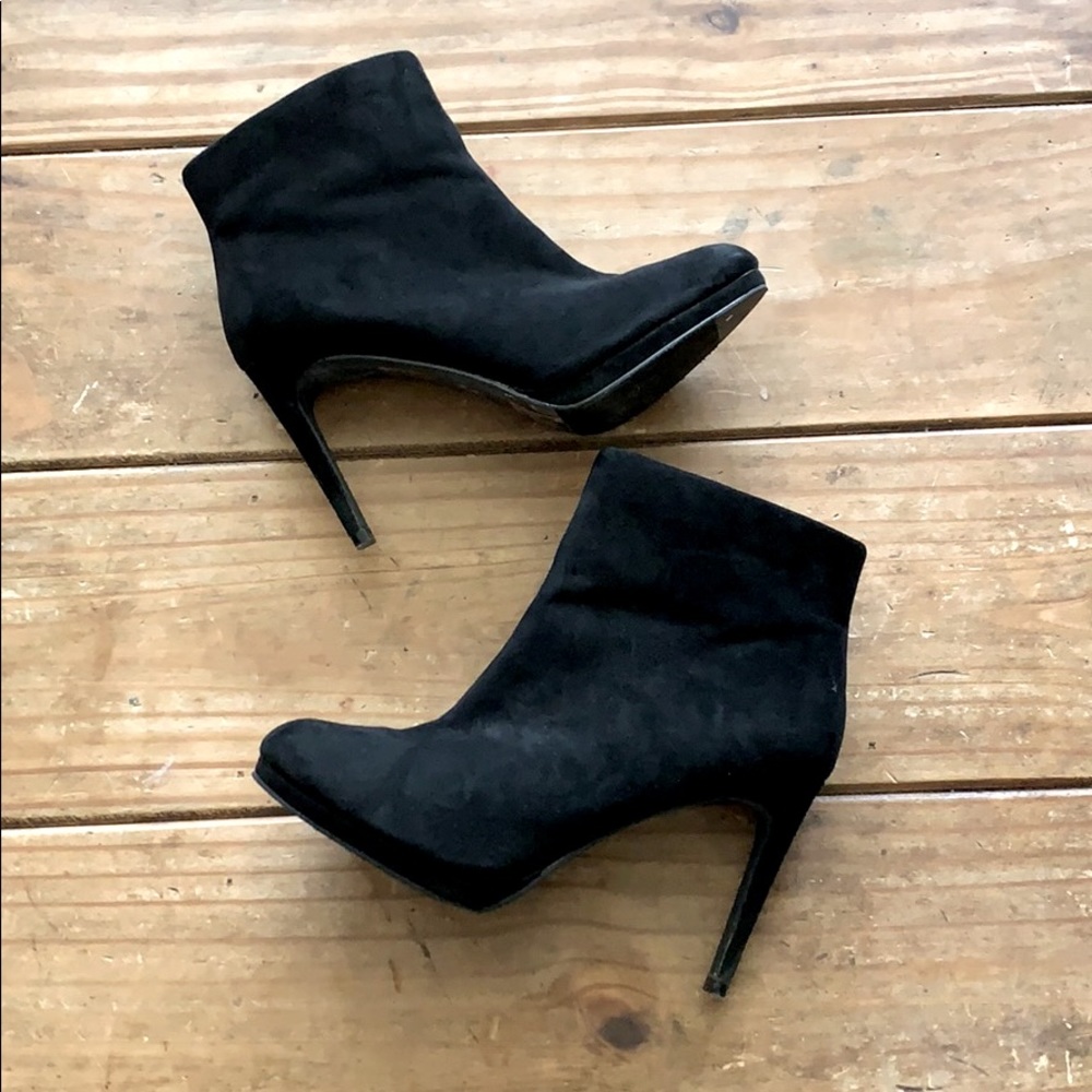 Black Suede Stilettos Boots Booties 8.5